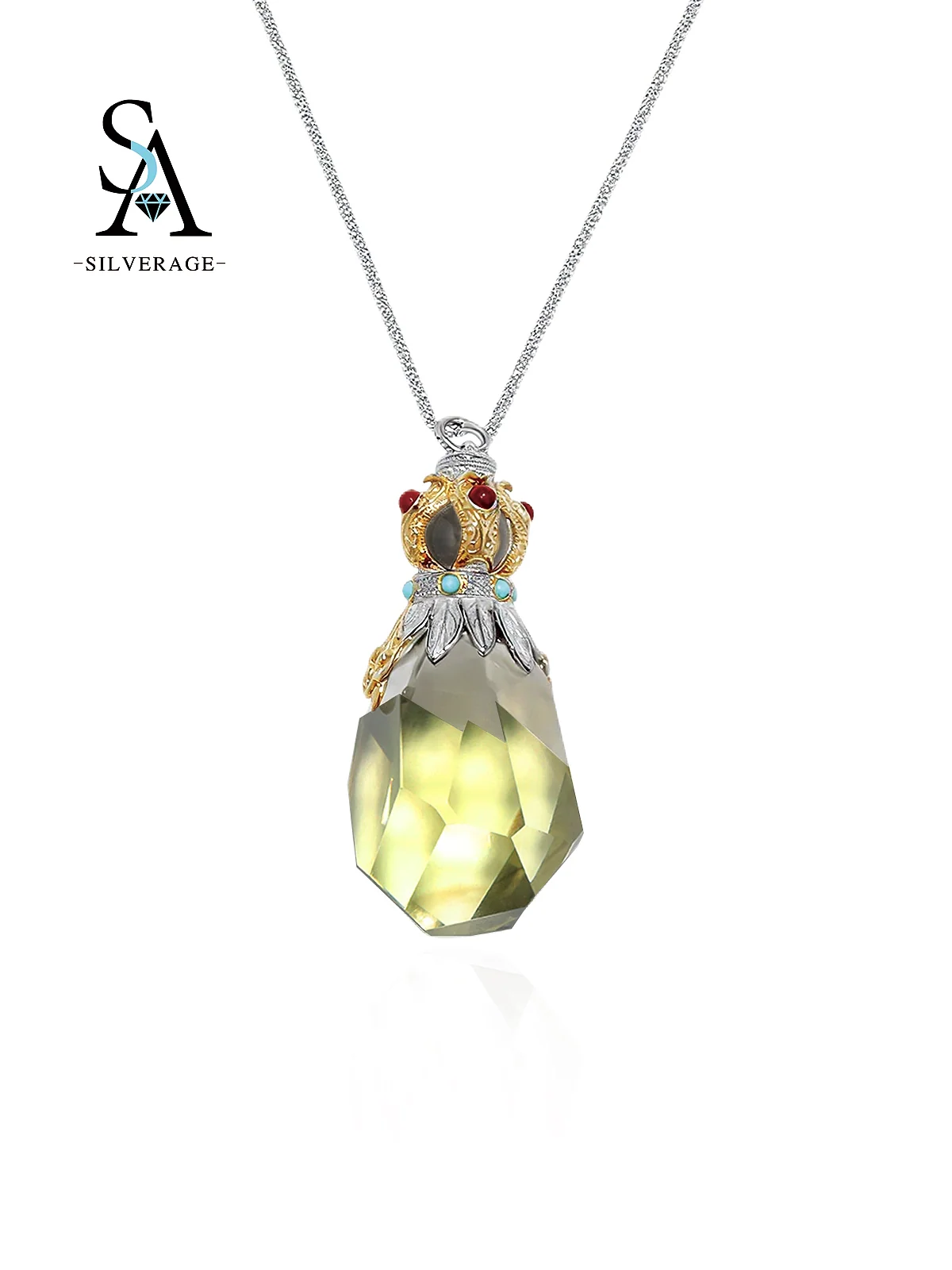 Vintage Large Citrine Perfume Bottle