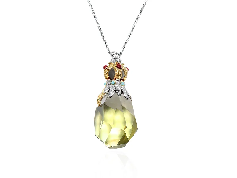 Vintage Large Citrine Perfume Bottle