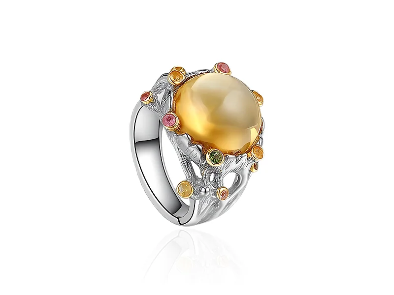 Vintage cabochon citrine
