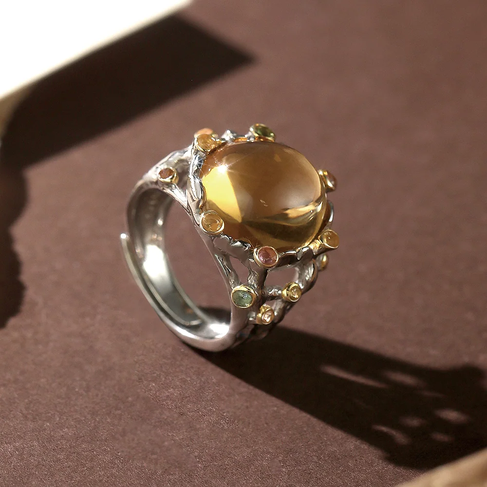 Vintage cabochon citrine - 2