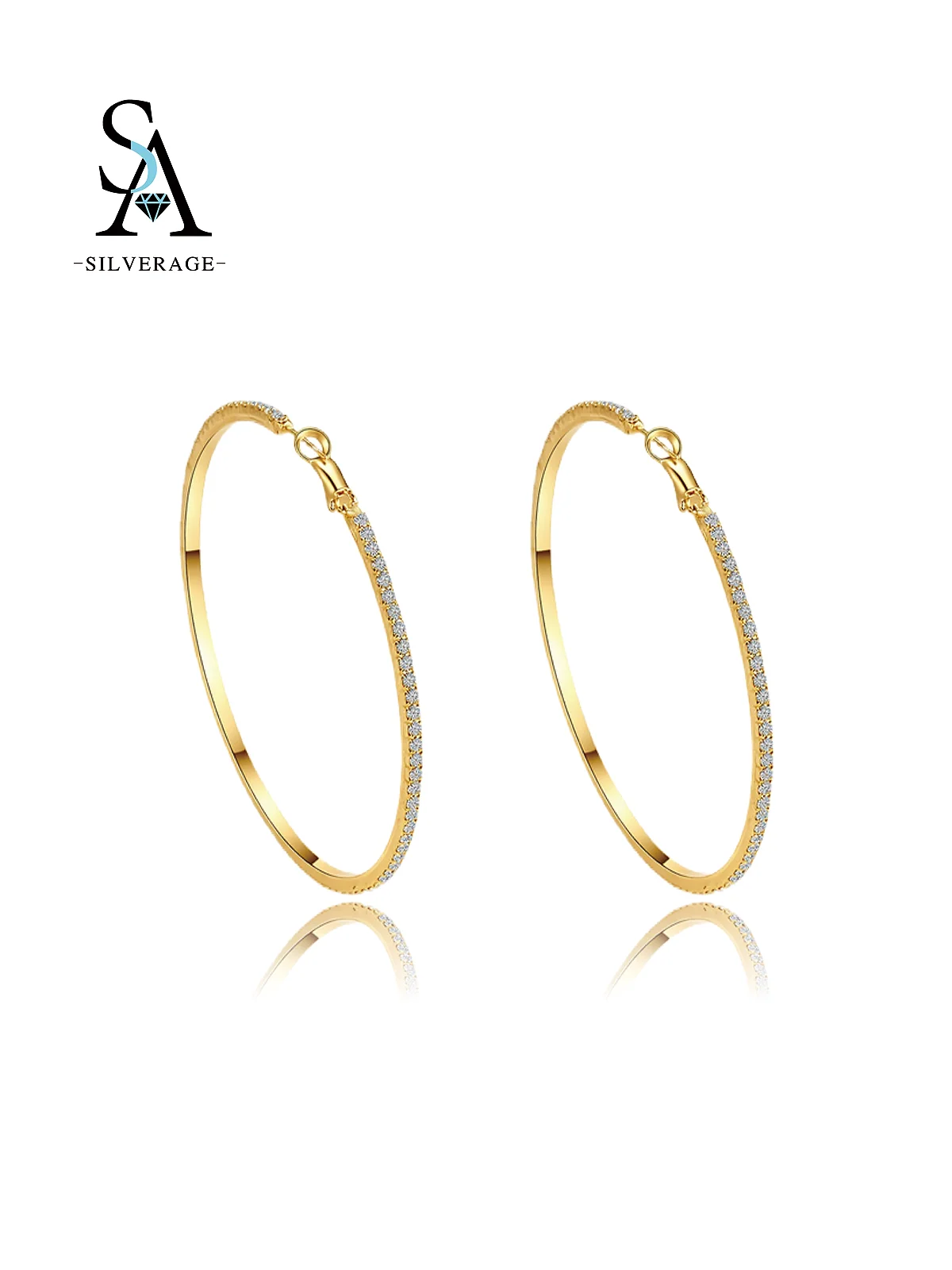 Aretes de aro grandes completamente pavé de CZ