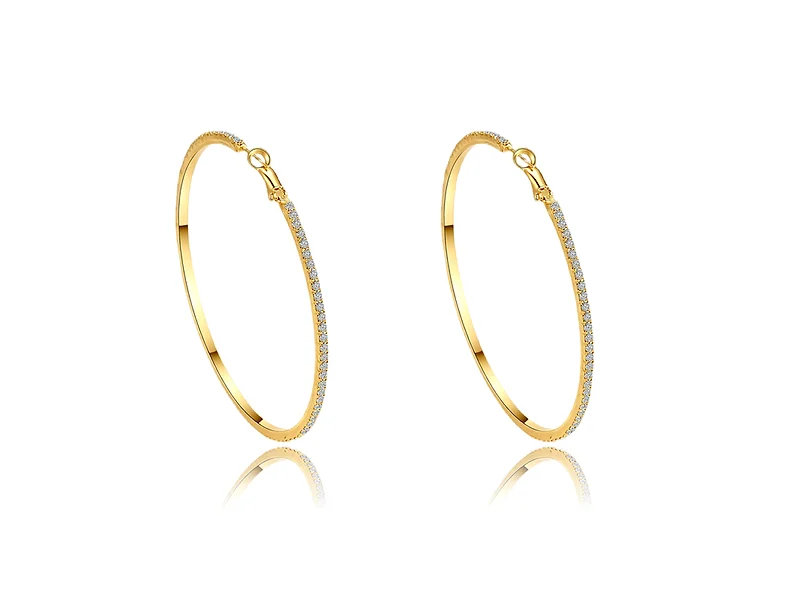 Aretes de aro grandes completamente pavé de CZ