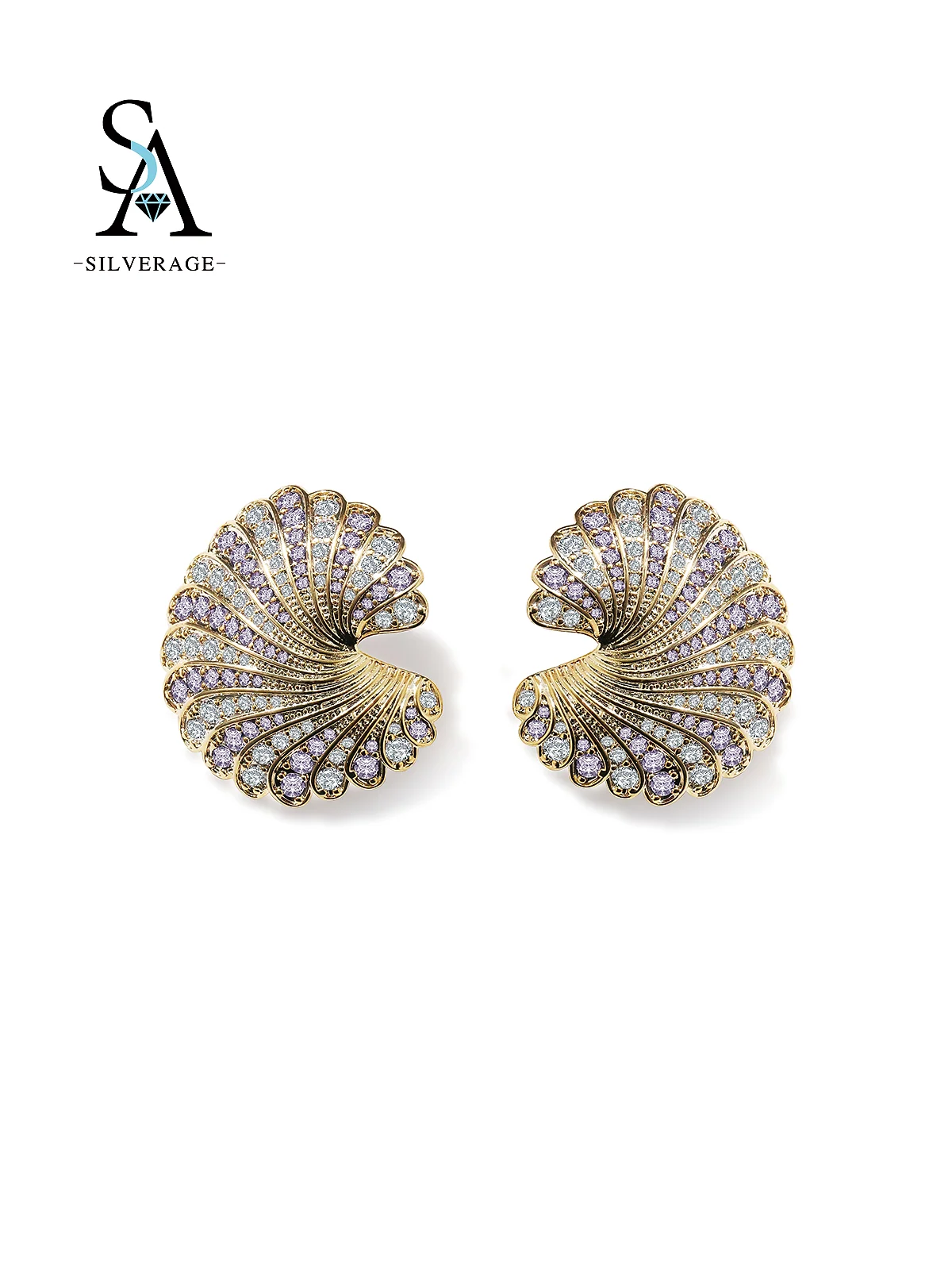 Zirconia cúbica púrpura en forma de abanico