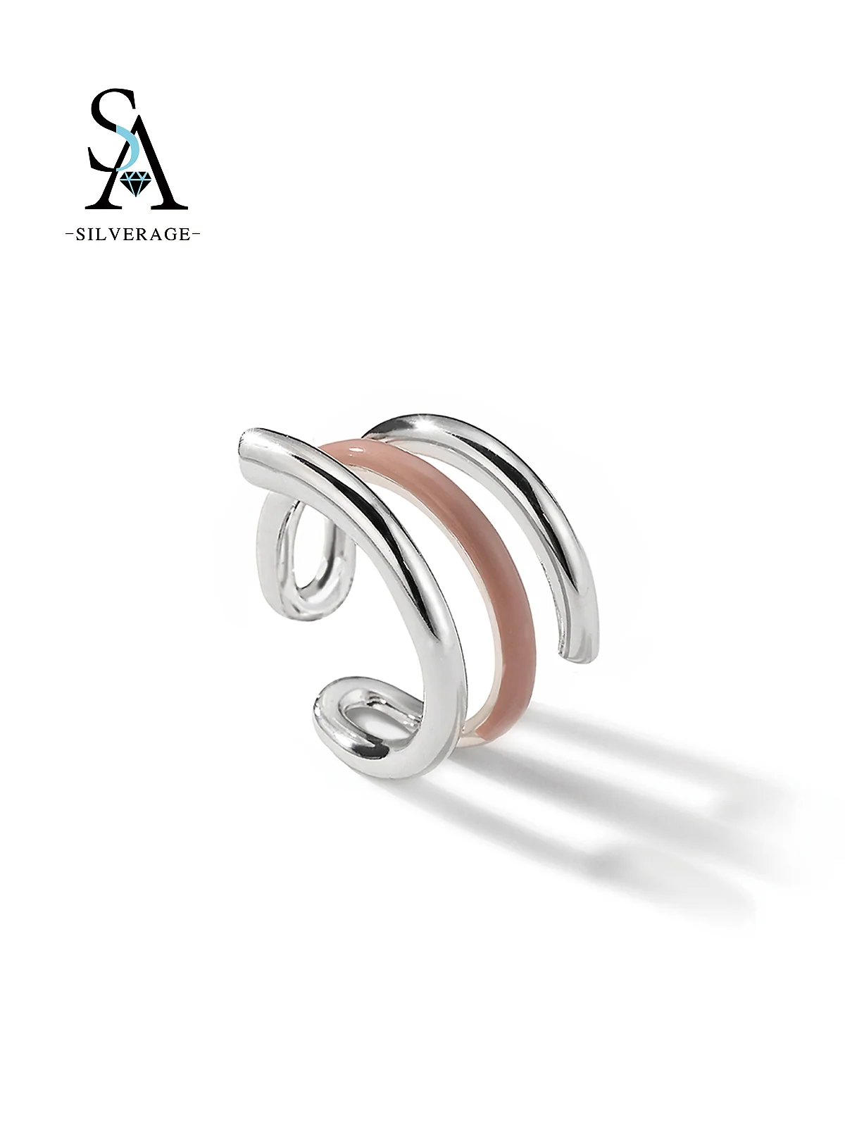 Argent et émail rose Spirale