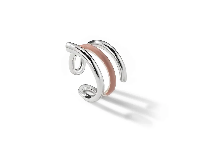 Argent et émail rose Spirale