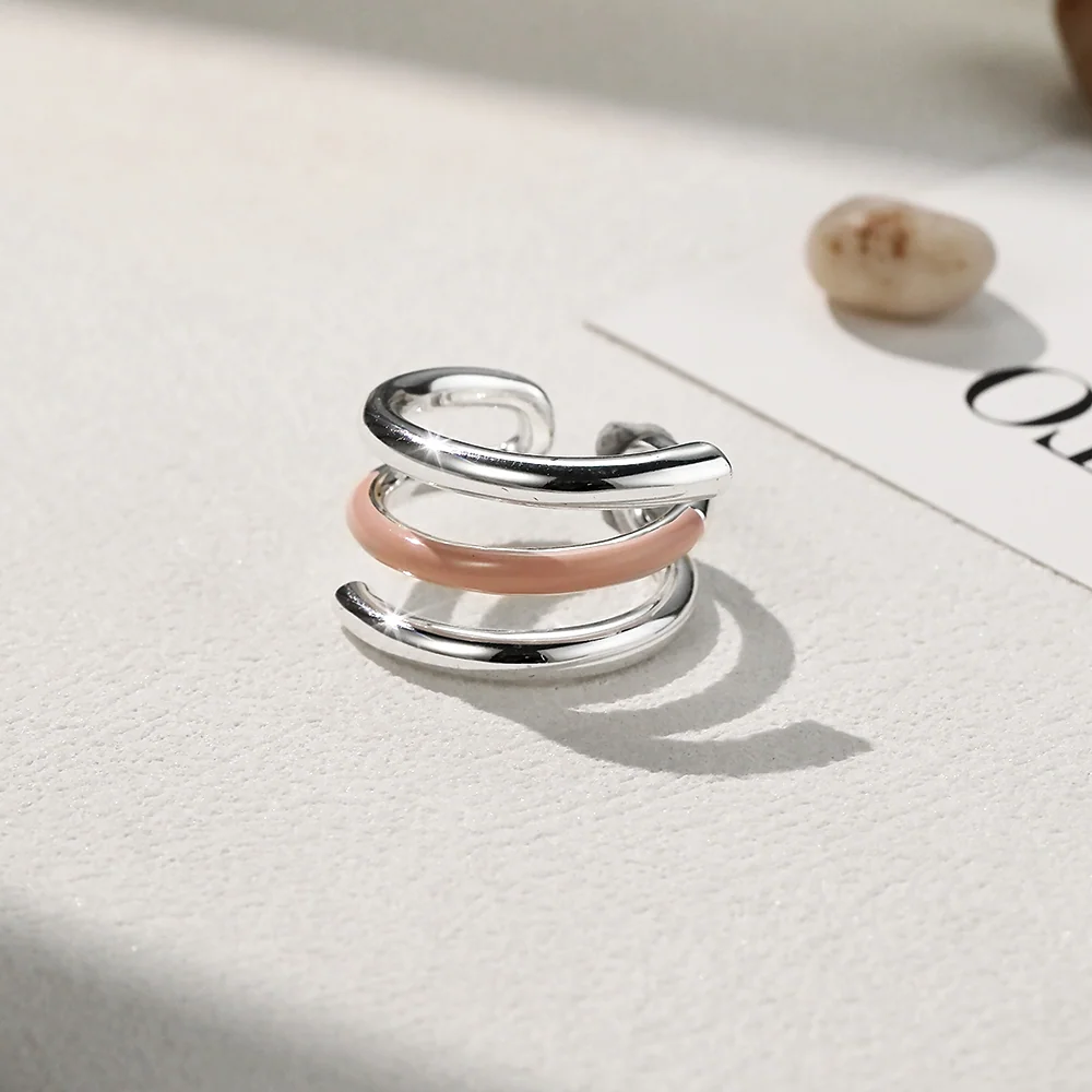 Argent et émail rose Spirale - 2