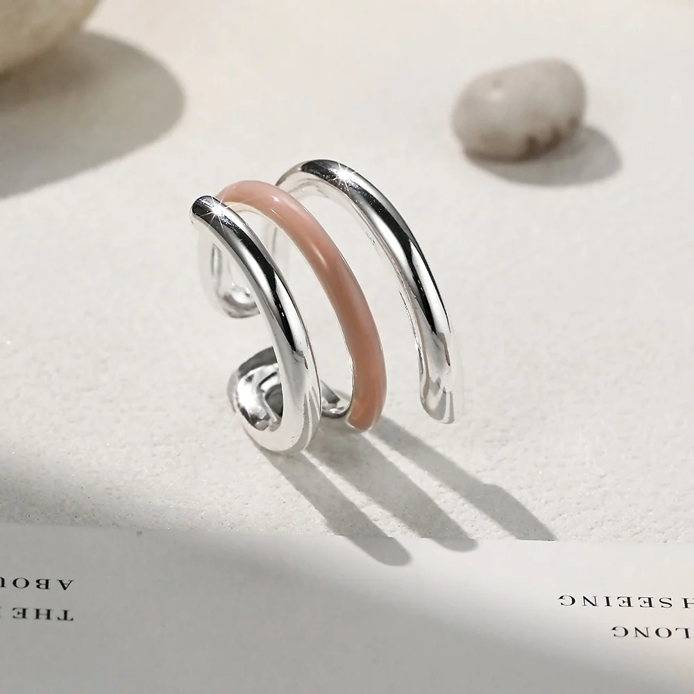 Argent et émail rose Spirale - 3