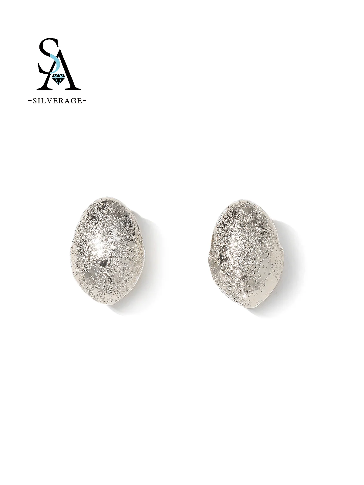 Ovale texturé plaqué rhodium