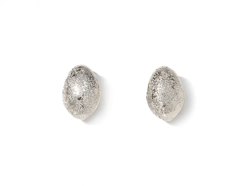 Ovale texturé plaqué rhodium