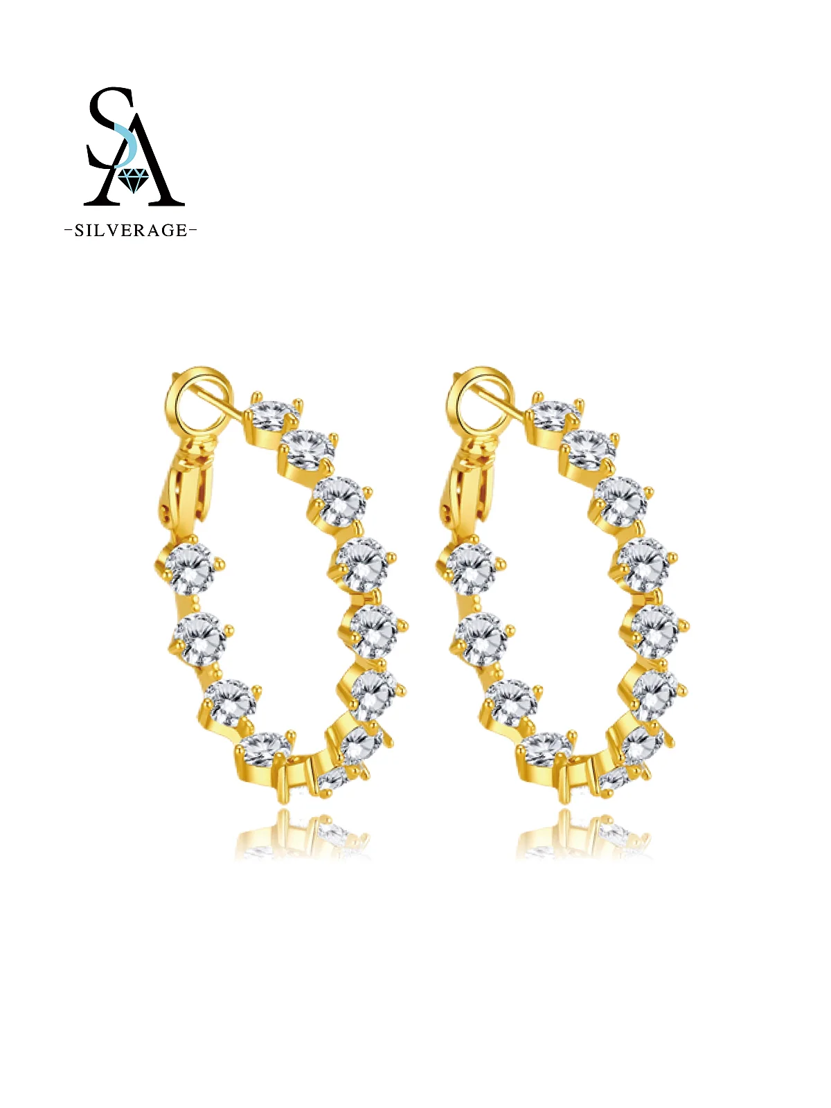 Aro chapado en oro con CZ pavé