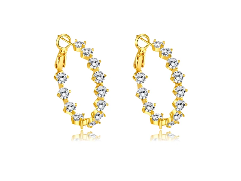 Aro chapado en oro con CZ pavé