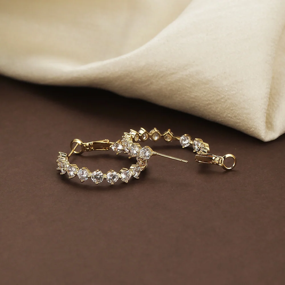 Aro chapado en oro con CZ pavé - 2