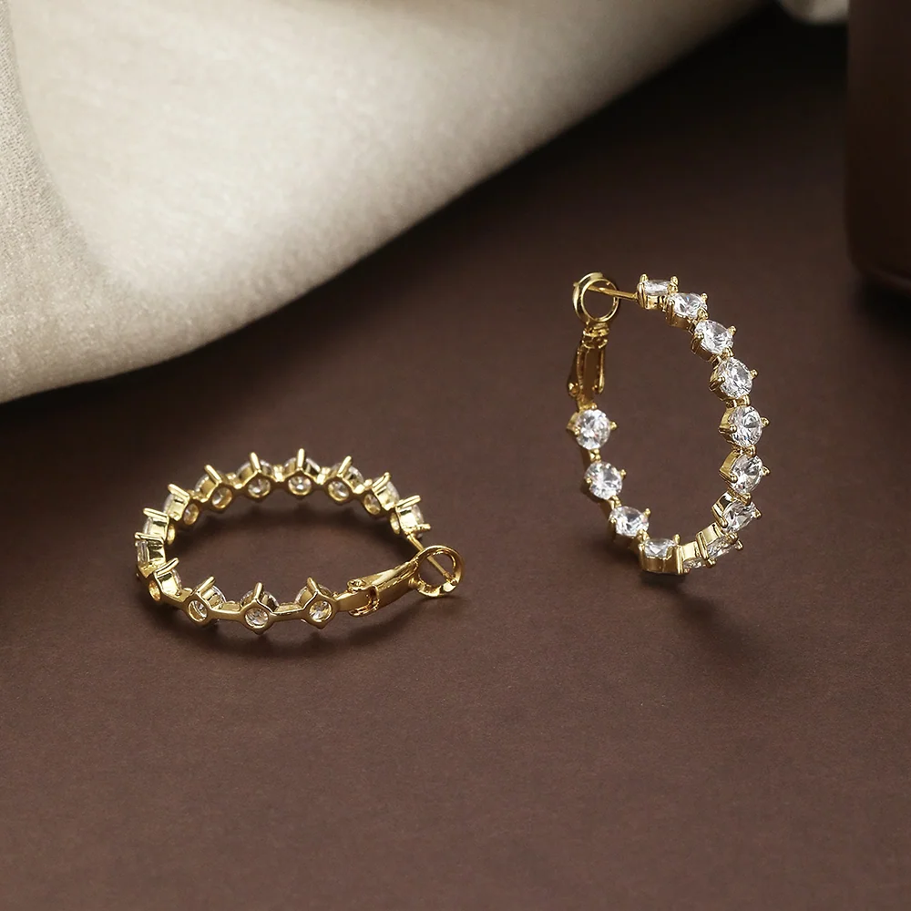 Aro chapado en oro con CZ pavé - 3