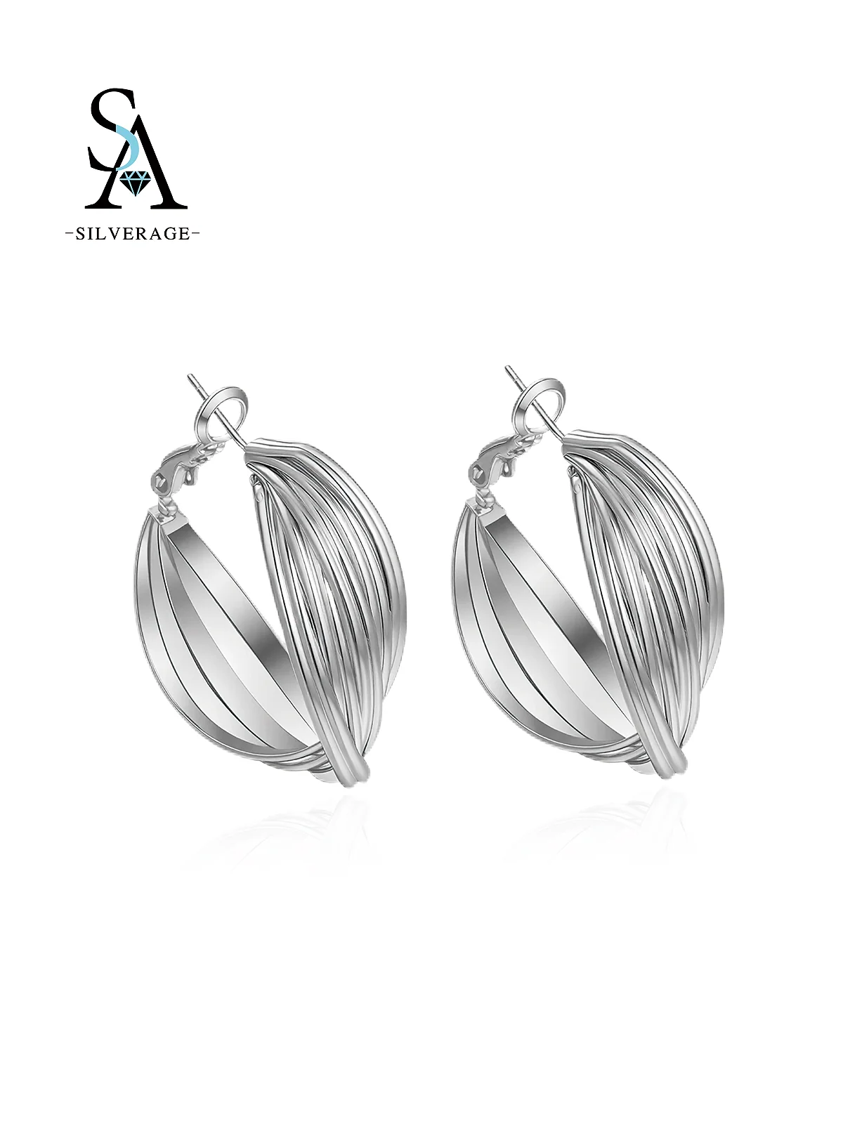 Créoles en argent torsadées