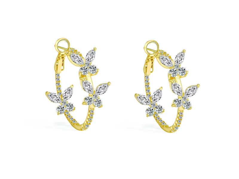 Créole papillon plaqué or avec CZ