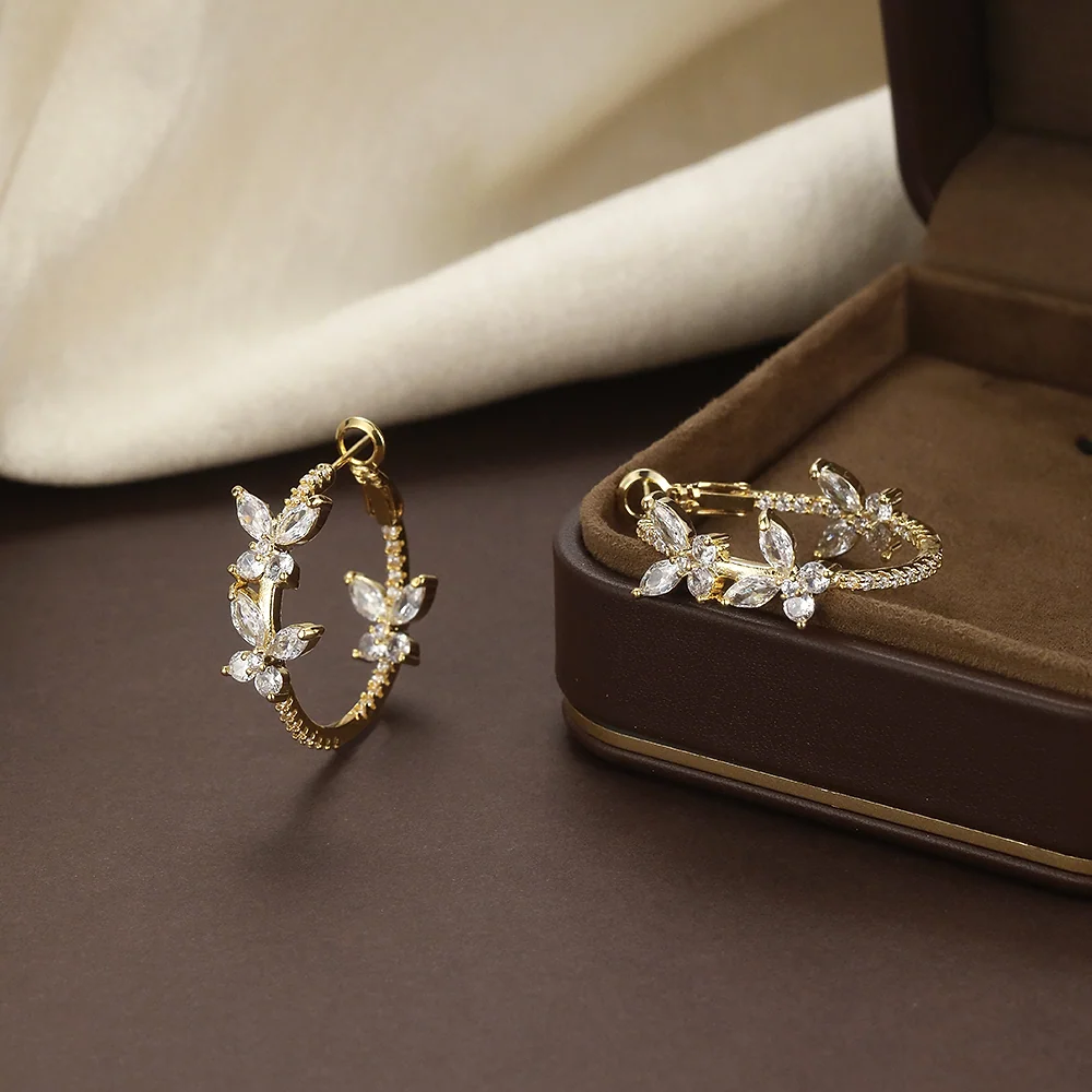 Créole papillon plaqué or avec CZ - 2