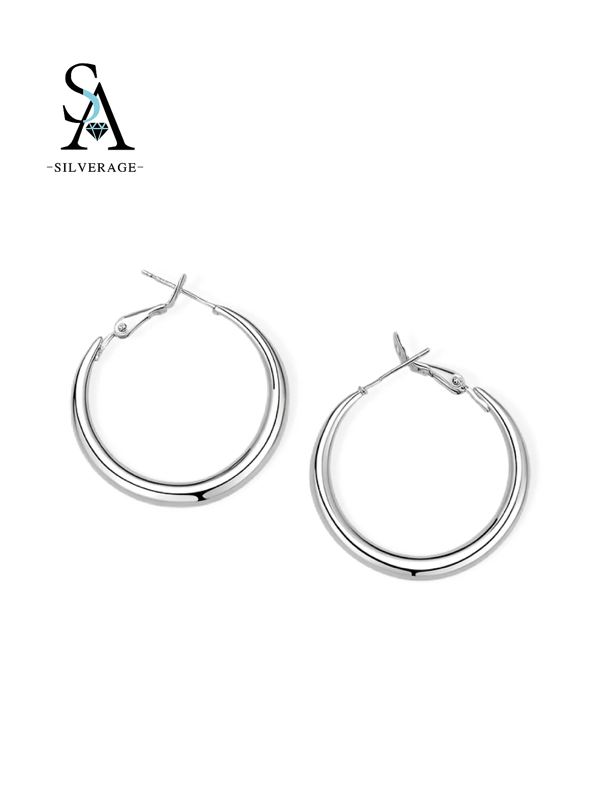 Hoop lisse plaqué rhodium