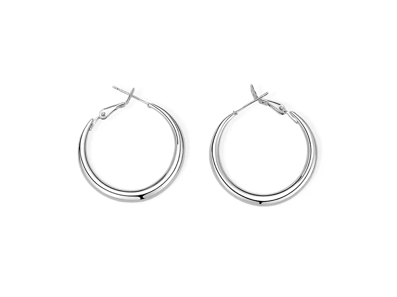 Hoop lisse plaqué rhodium
