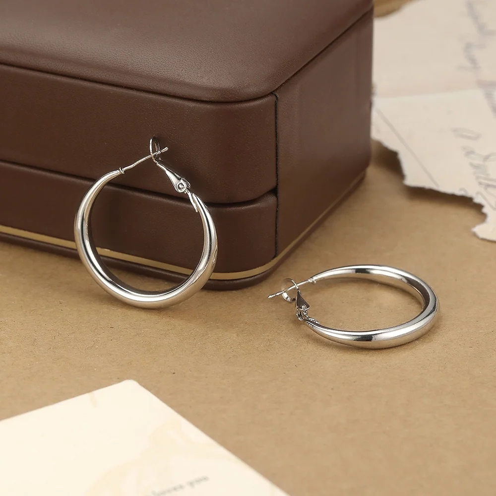 Hoop lisse plaqué rhodium - 2