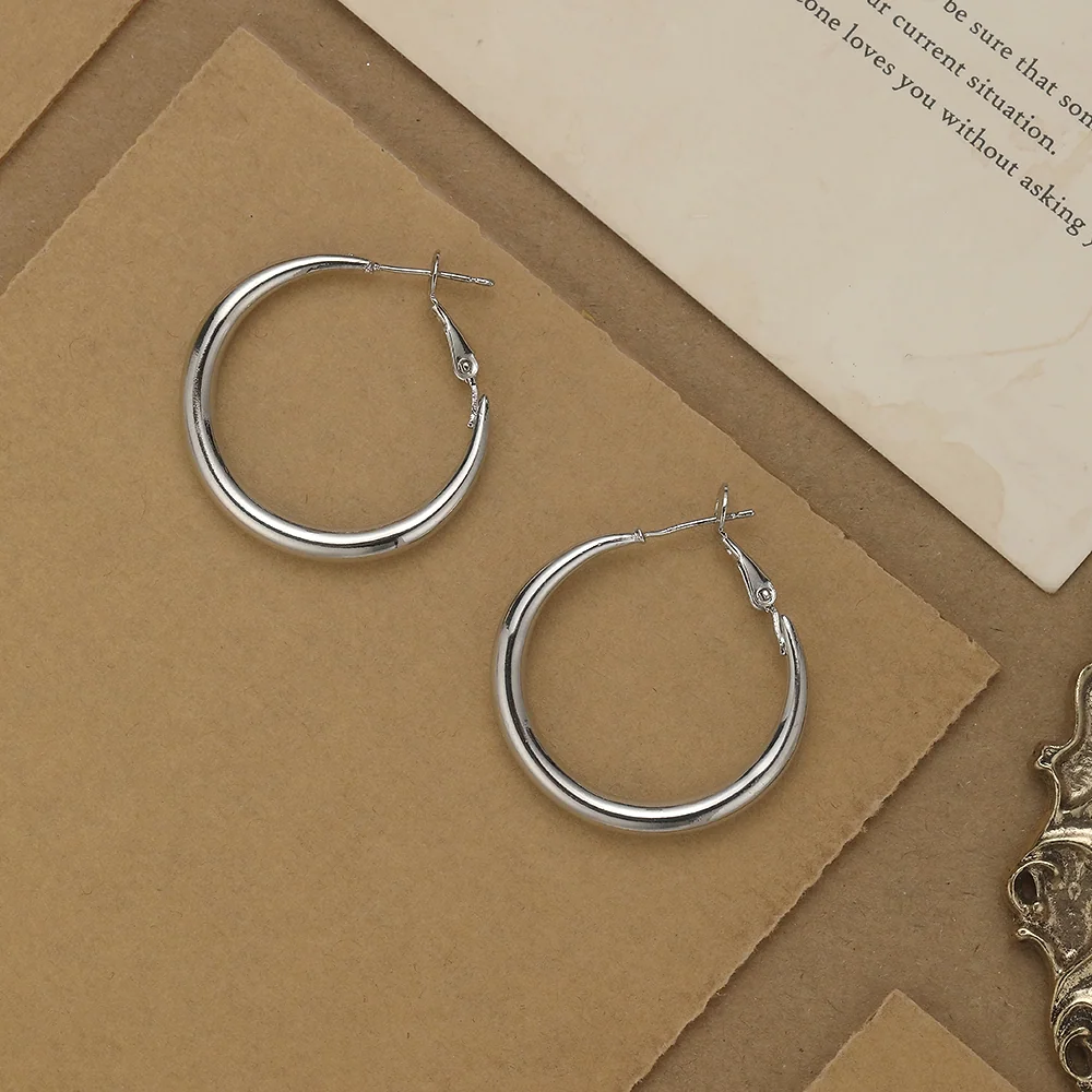 Hoop lisse plaqué rhodium - 3