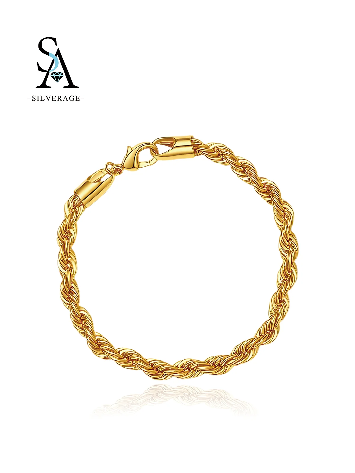 Cadena de cuerda chapada en oro