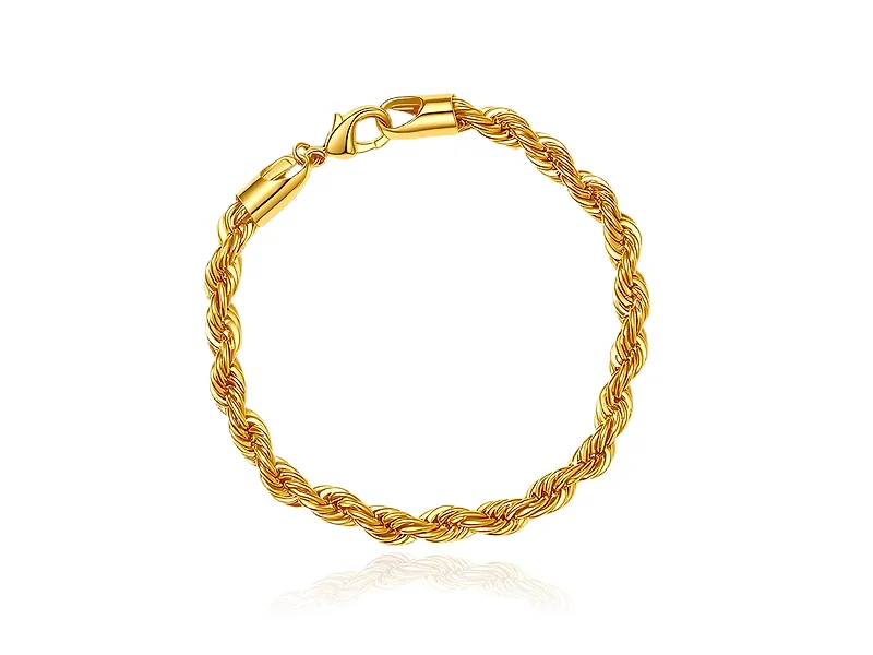Cadena de cuerda chapada en oro
