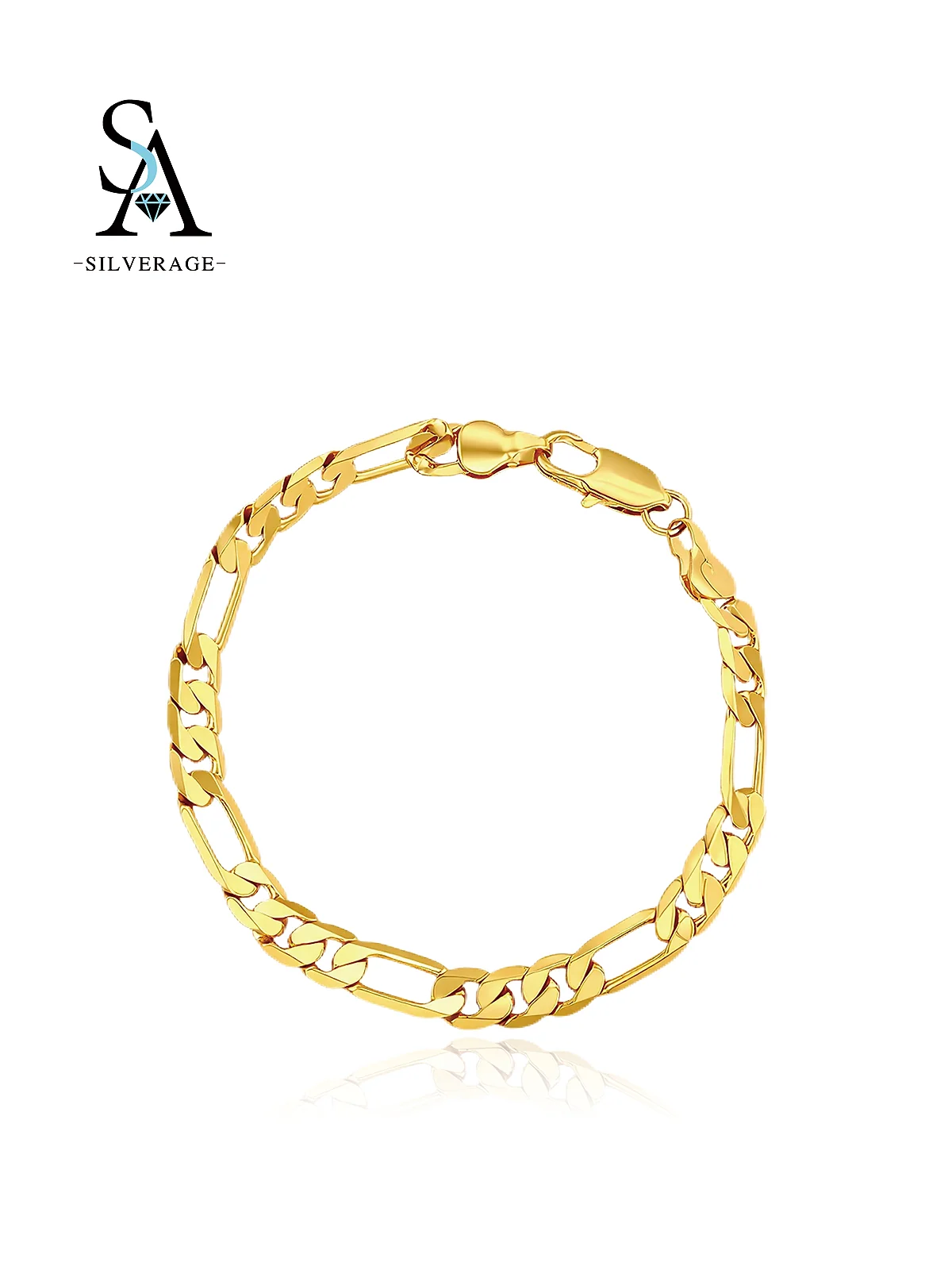 Cadena Figaro chapada en oro