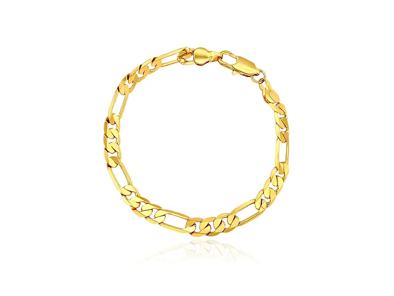 Cadena Figaro chapada en oro