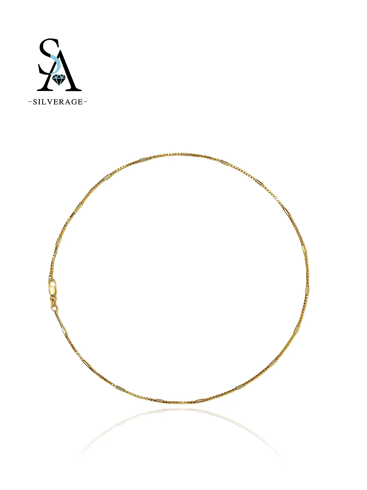 Gold Plated Box Chain with Cylinder Beads
