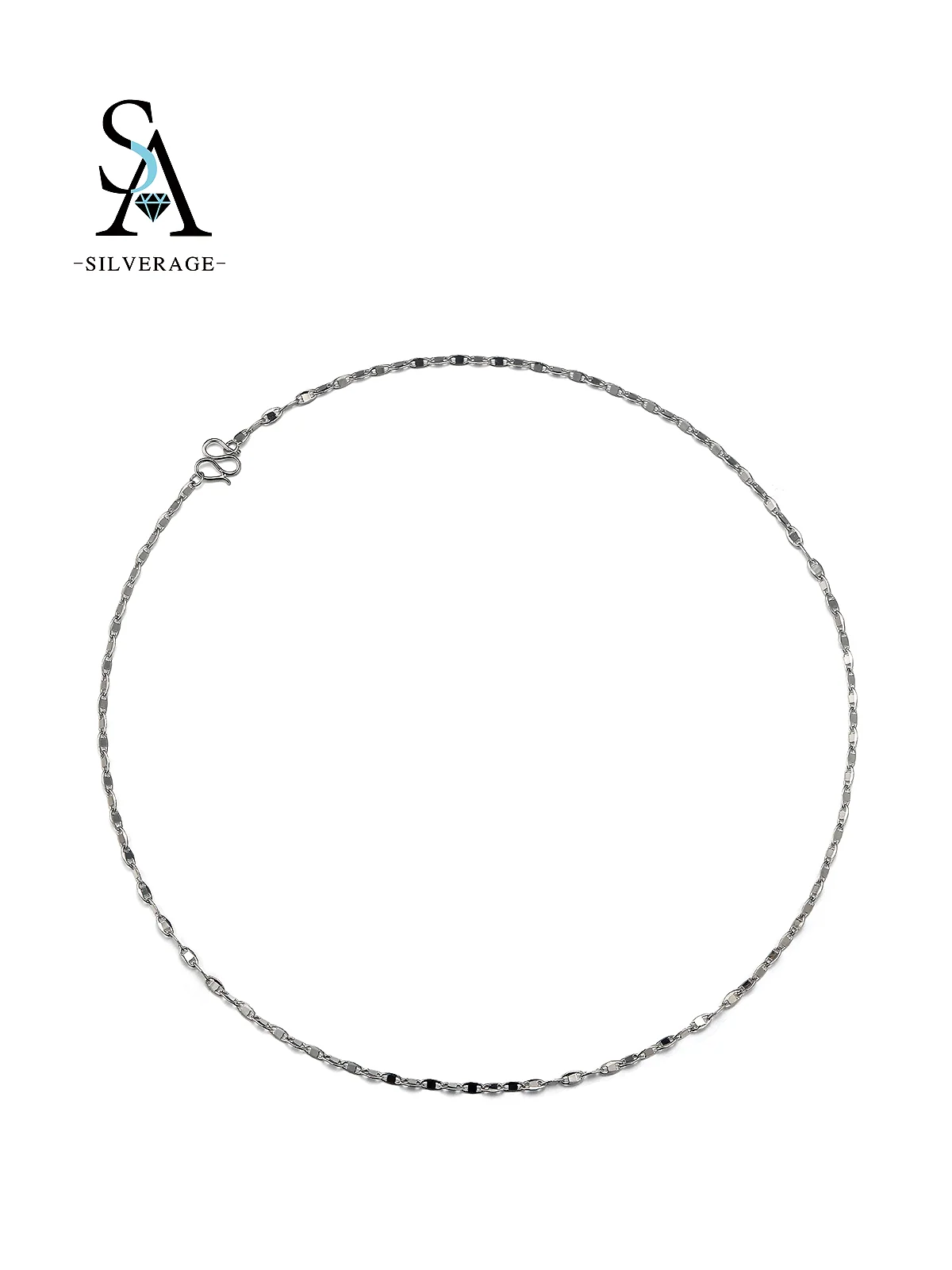 Polished Silver Flat Link Chain