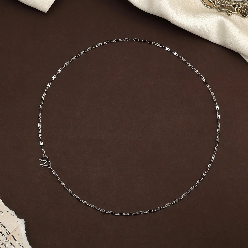 Polished Silver Flat Link Chain - 3