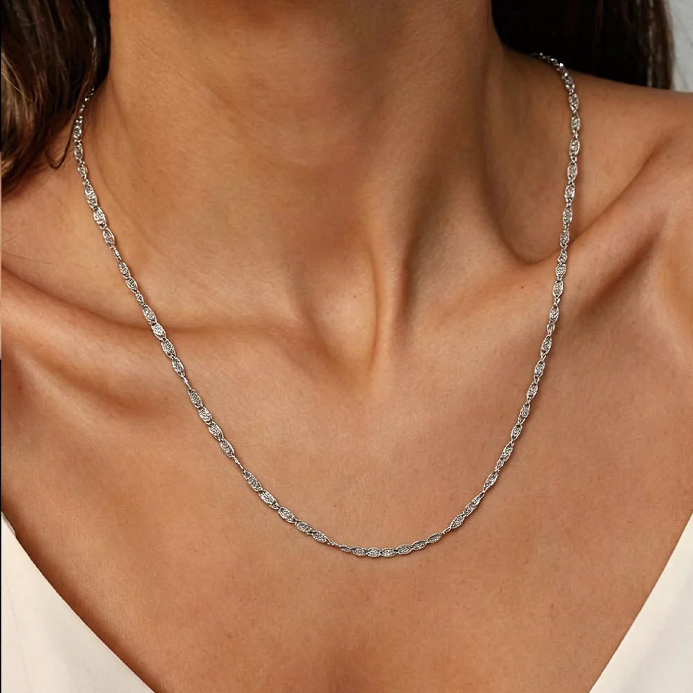 Delicate Twisted Silver Rope - 2