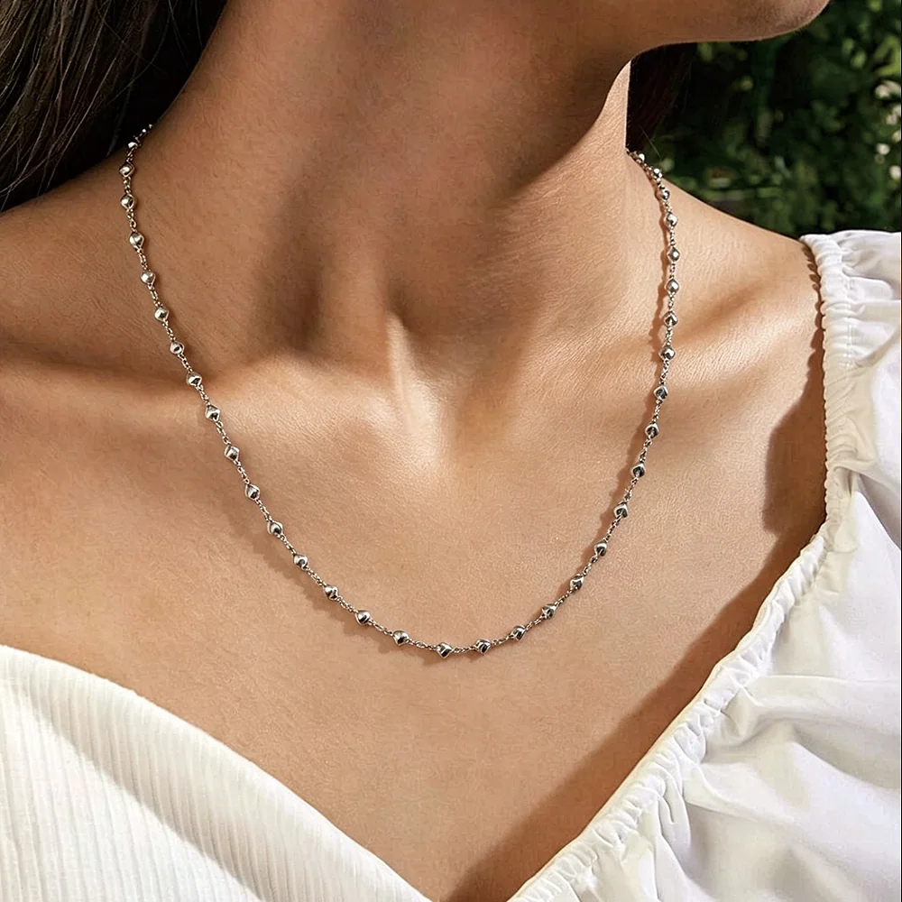 Cuenta de corazón de plata delicada - 2