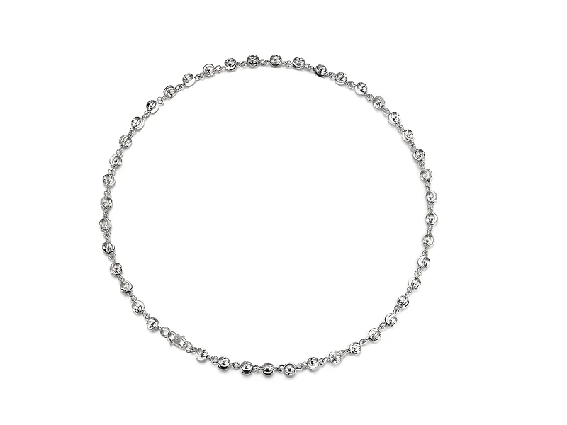 Chaîne satellite en argent et cristal minimaliste