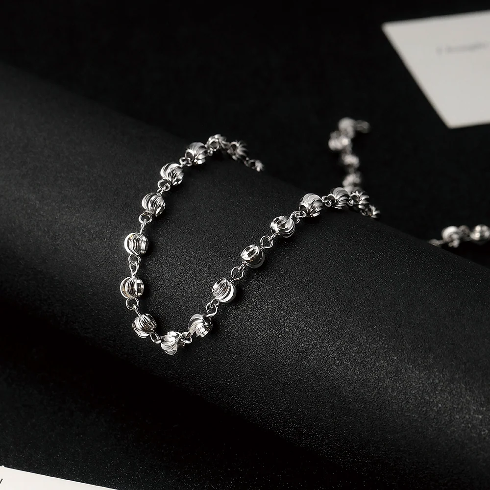 Chaîne satellite en argent et cristal minimaliste - 2