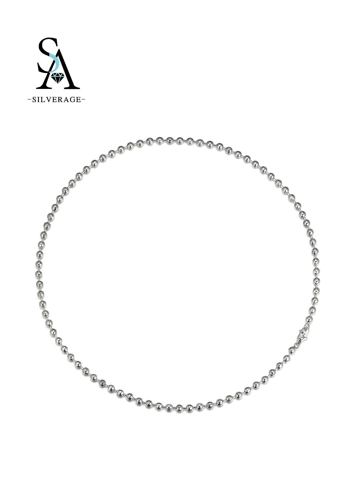 Chaîne de perles en argent délicate