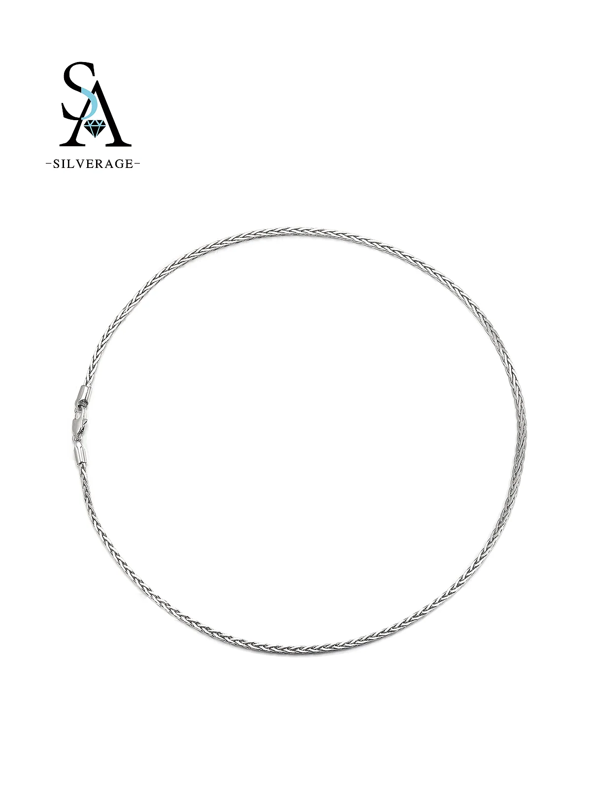 Chaîne torsadée en argent de style corde