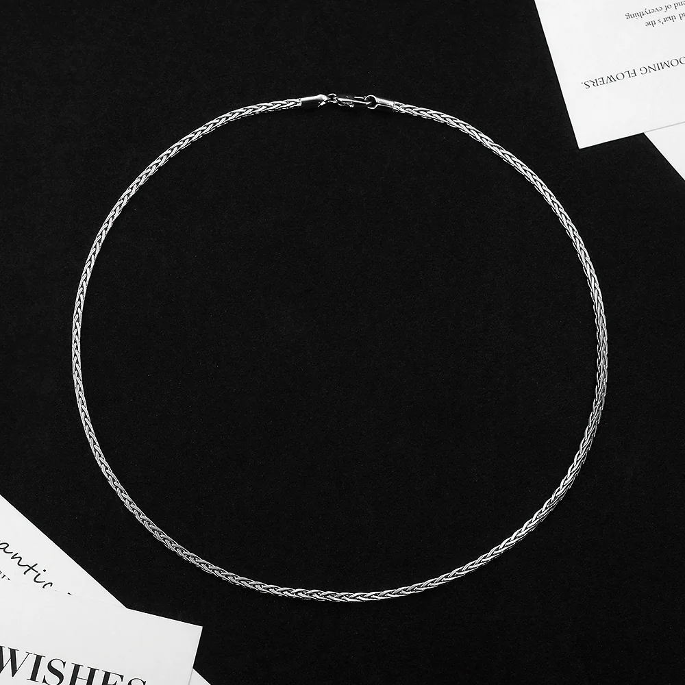 Chaîne torsadée en argent de style corde - 2