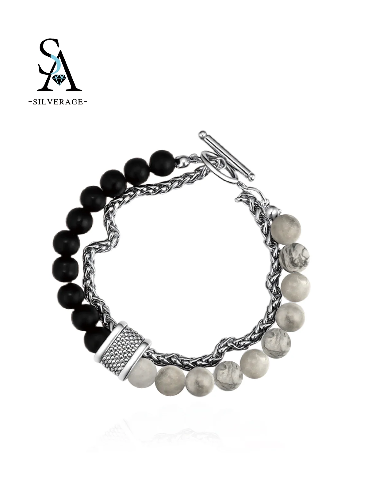 Men's Two-Tone Beaded Braided