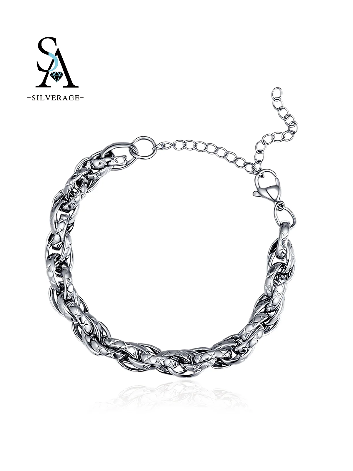 Chaîne en argent oxydé motif blé