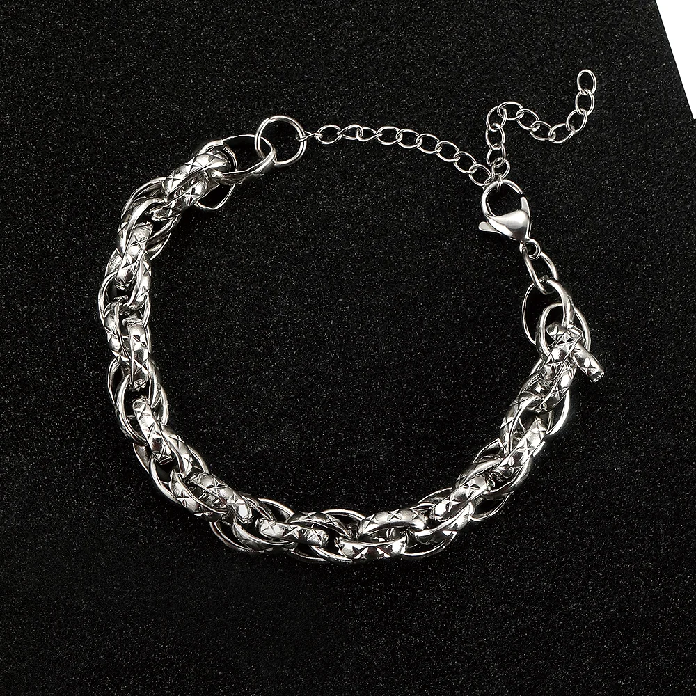 Chaîne en argent oxydé motif blé - 2