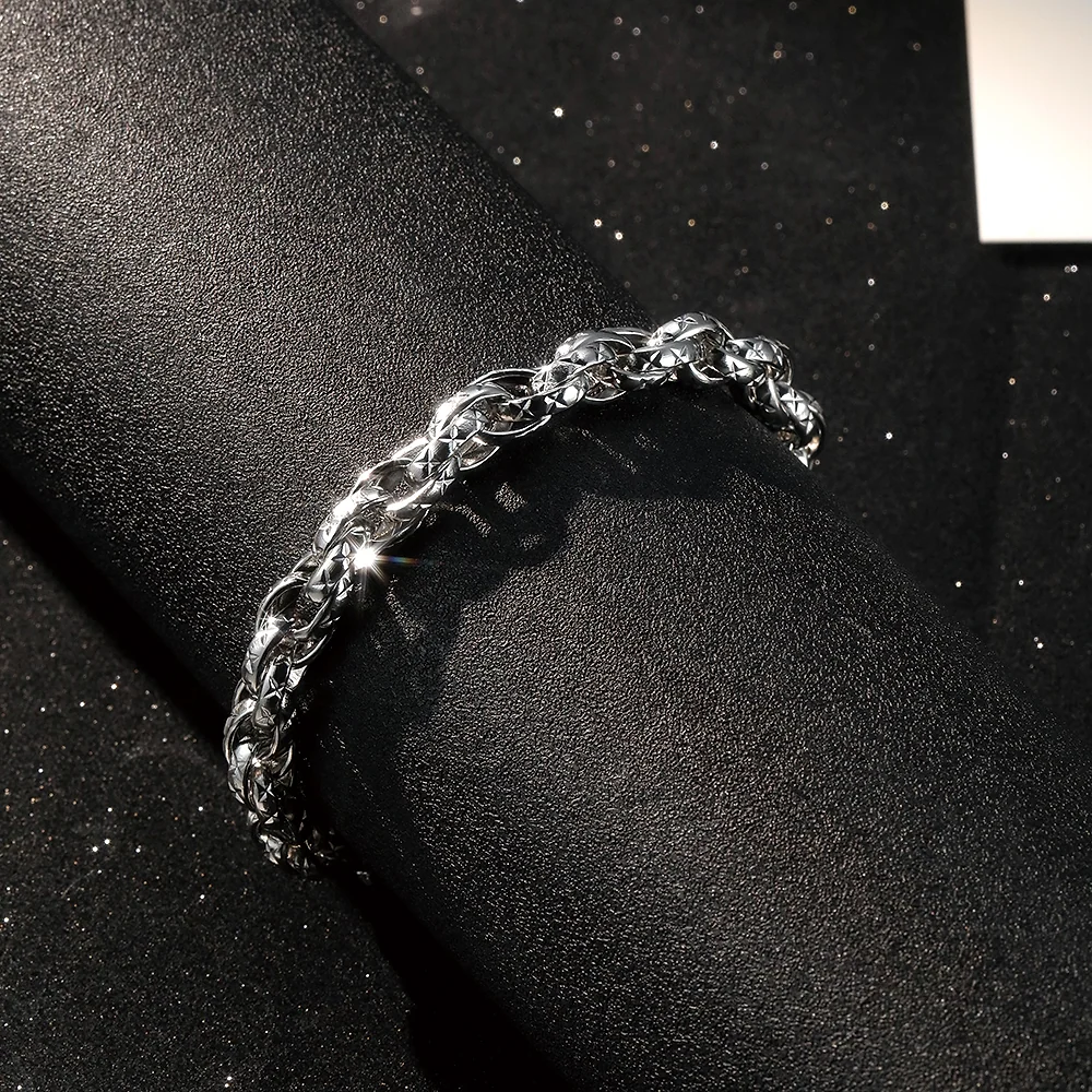 Chaîne en argent oxydé motif blé - 3