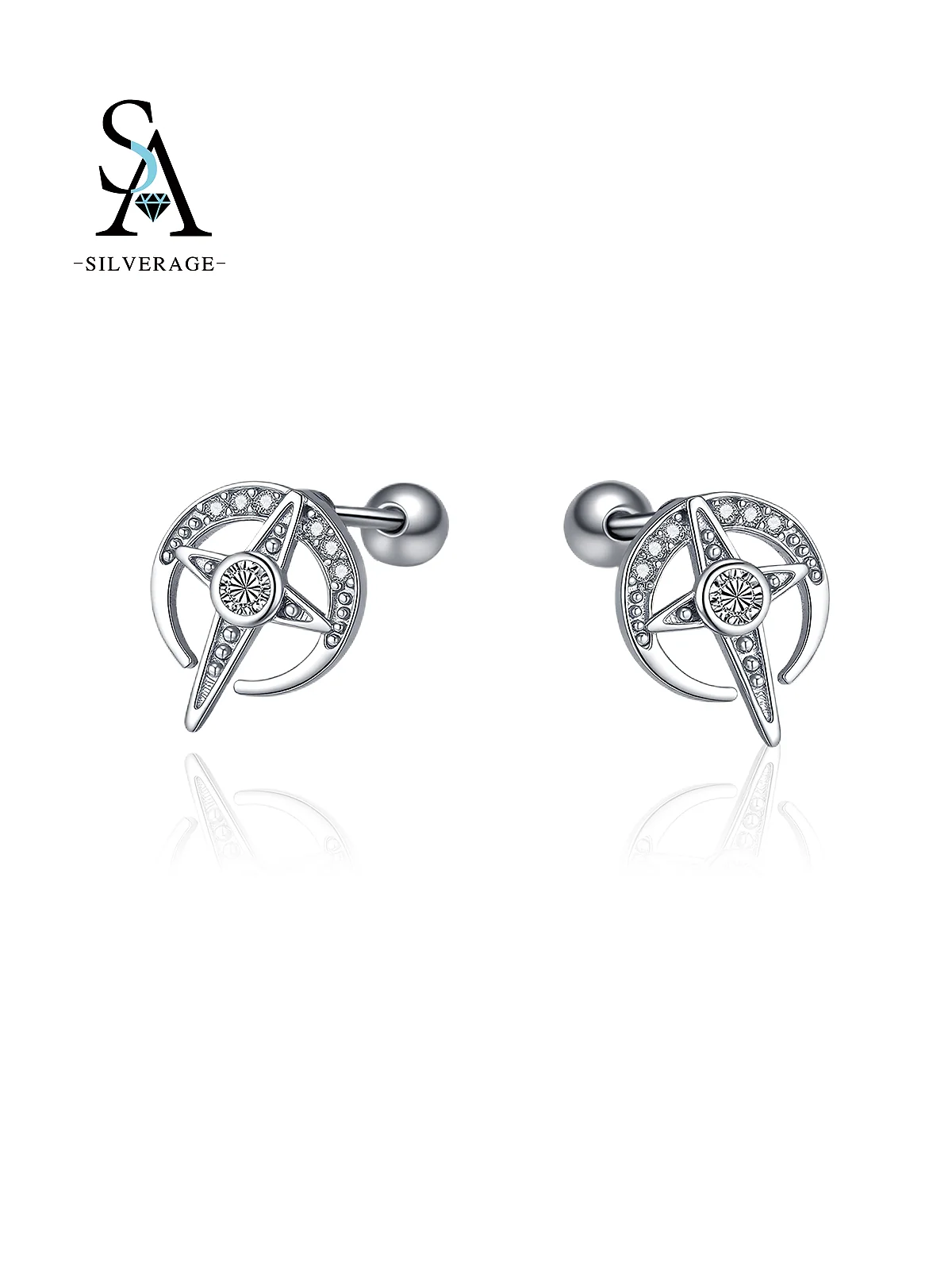 Étoile CZ clou d'oreille à vis