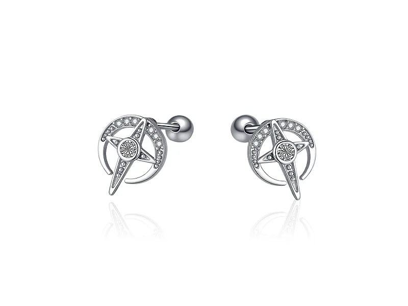 Étoile CZ clou d'oreille à vis