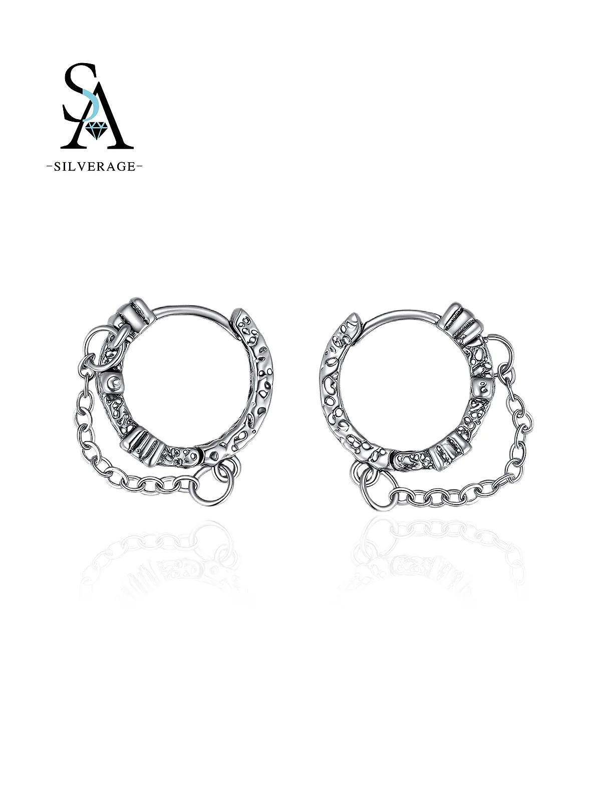 Gothic Handcuff Charm Hoop