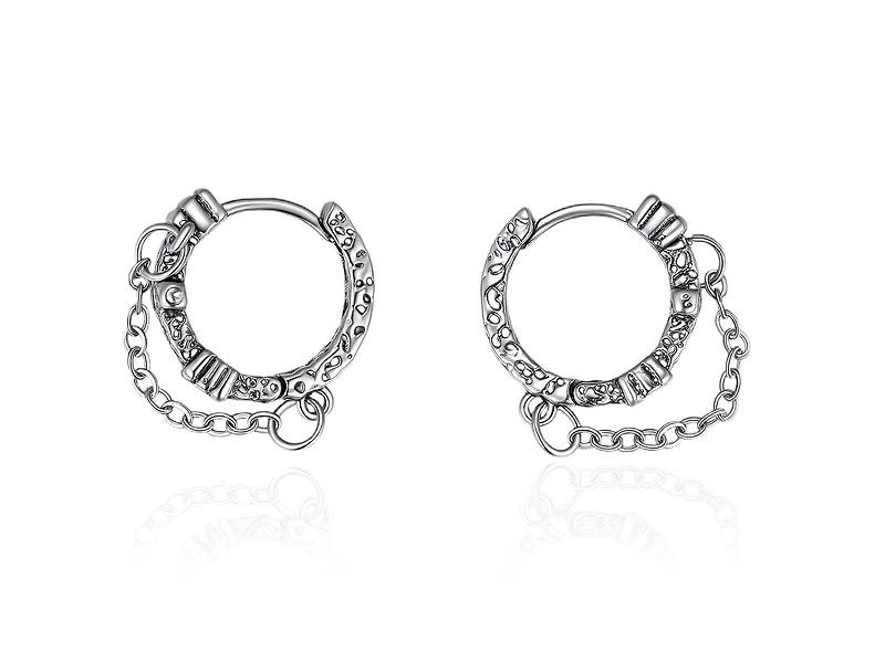 Gothic Handcuff Charm Hoop