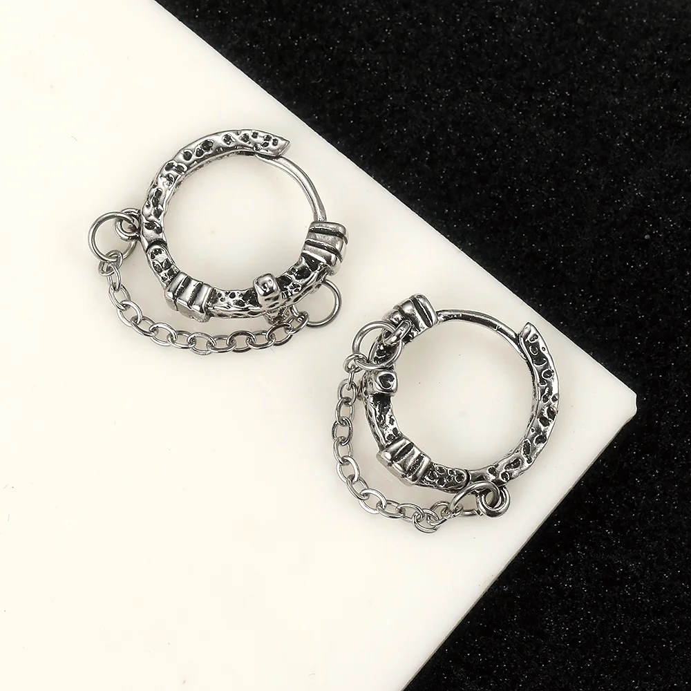 Gothic Handcuff Charm Hoop - 2