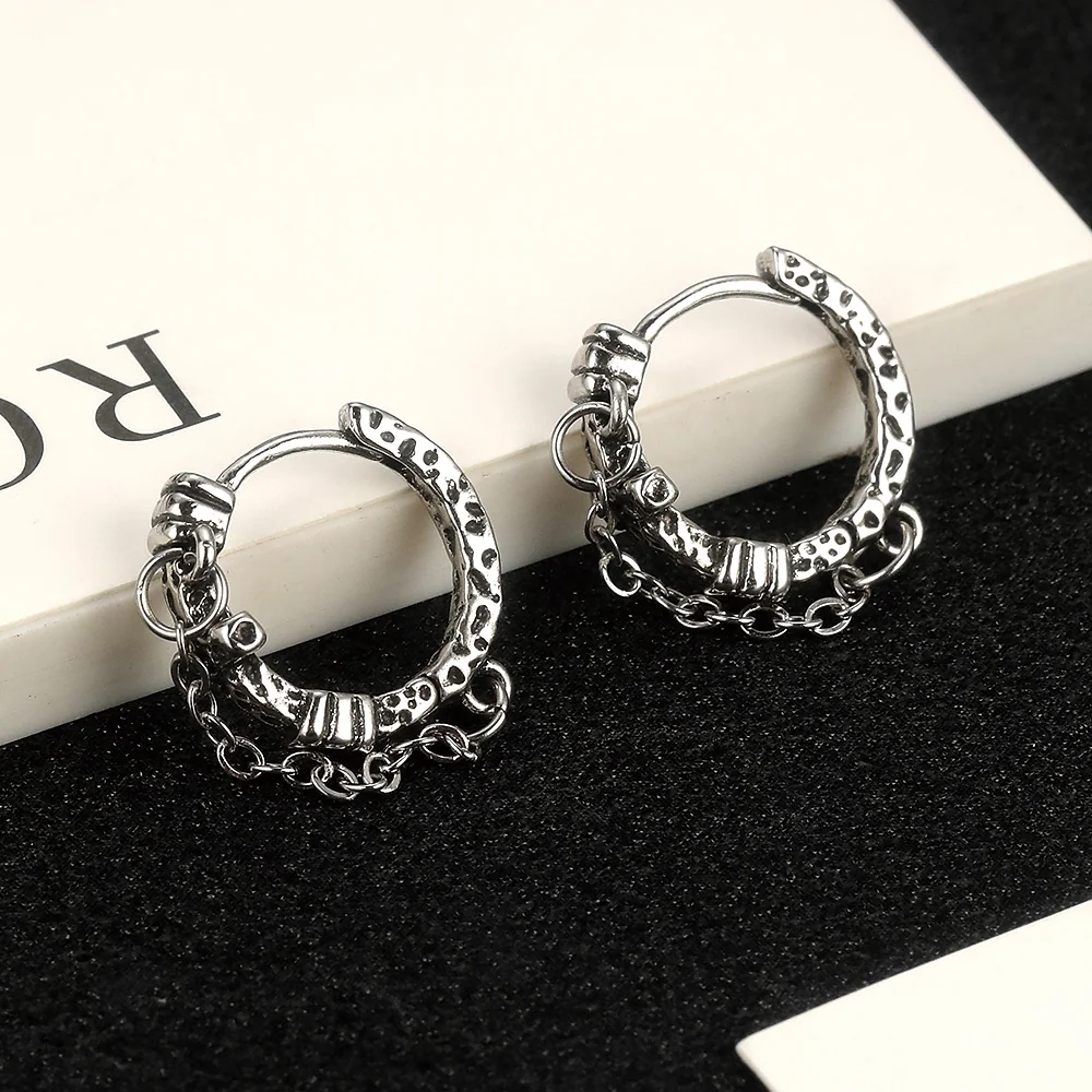 Gothic Handcuff Charm Hoop - 3